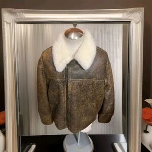 MARCO GIANNOTTI Brown Shearling coat Size 44R